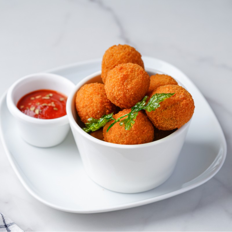 Mini Arancini with Mushroom and Peas