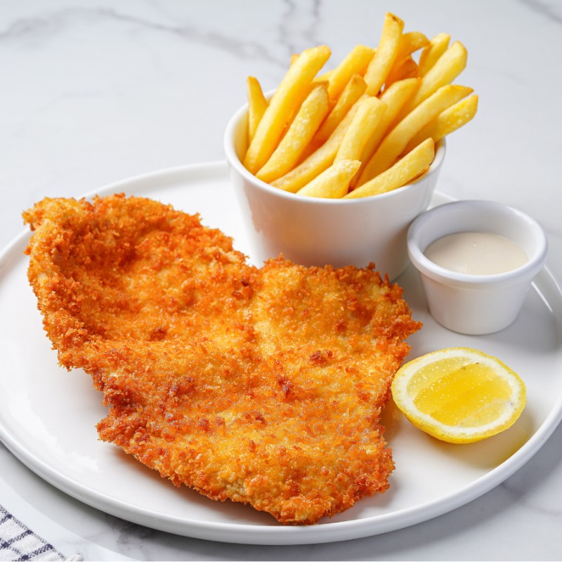 Chicken Escalope Milanese with Fries