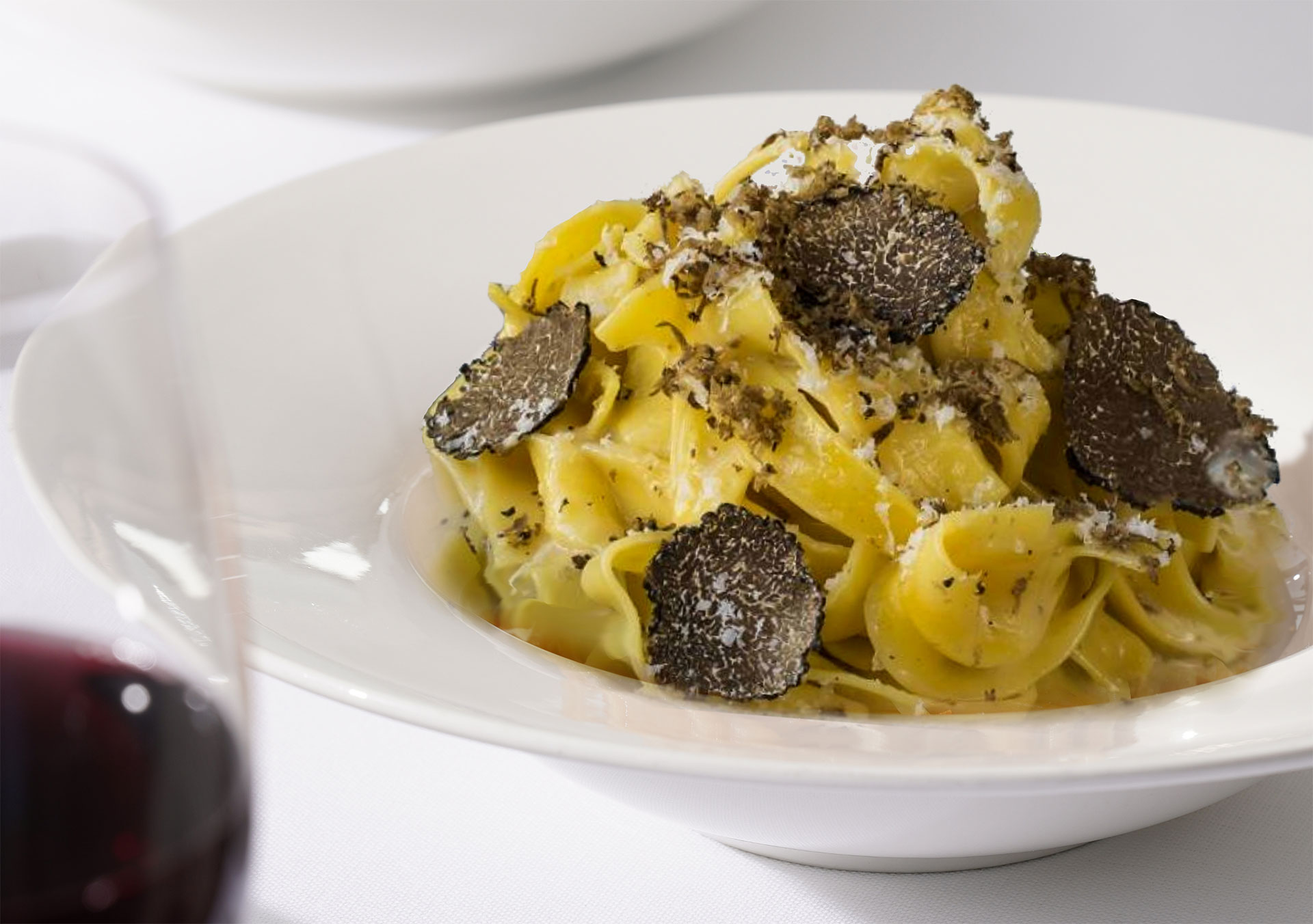 Fresh Italian pasta plated at Amadio