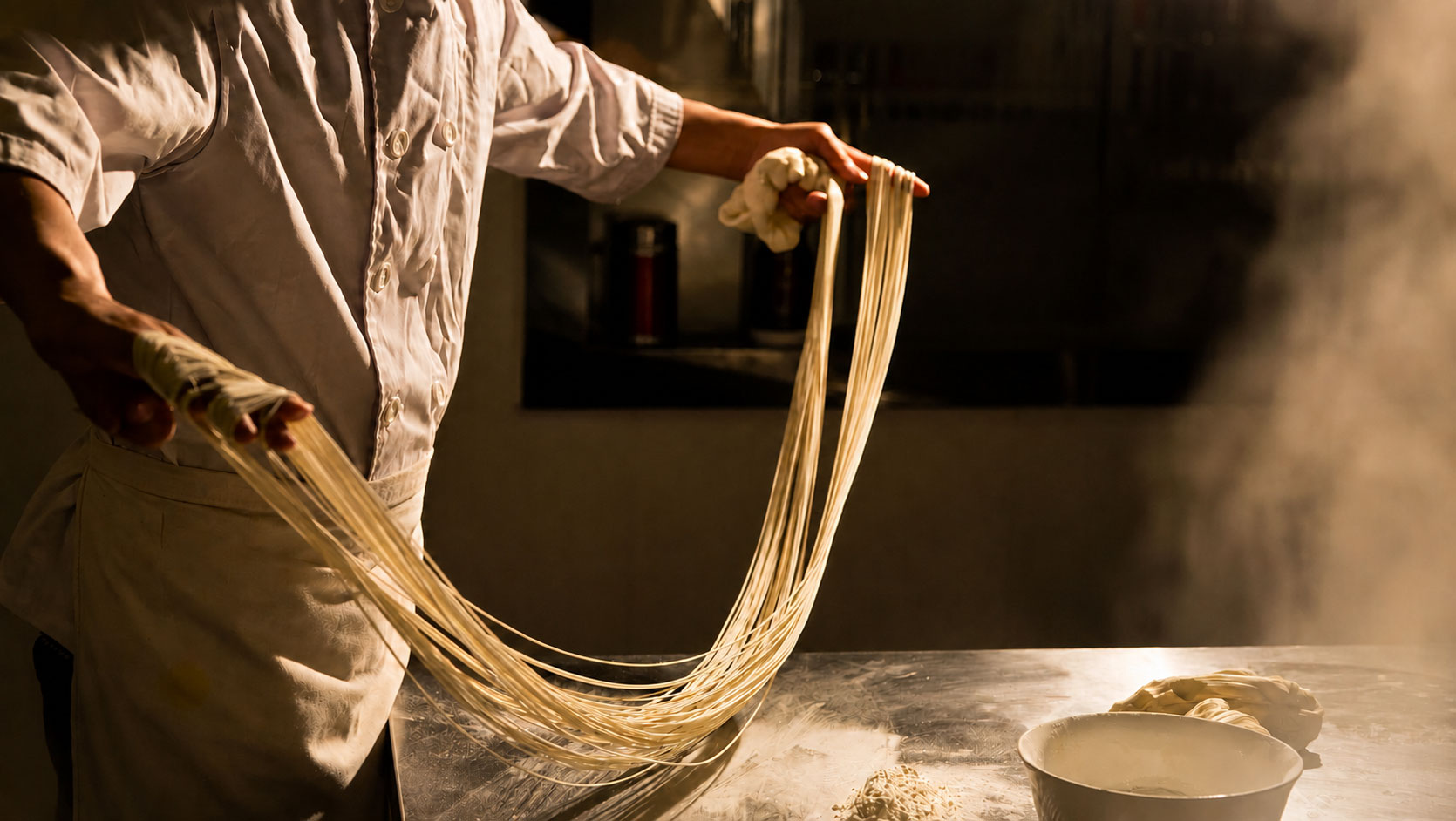 Fresh Italian pasta plated at Amadio